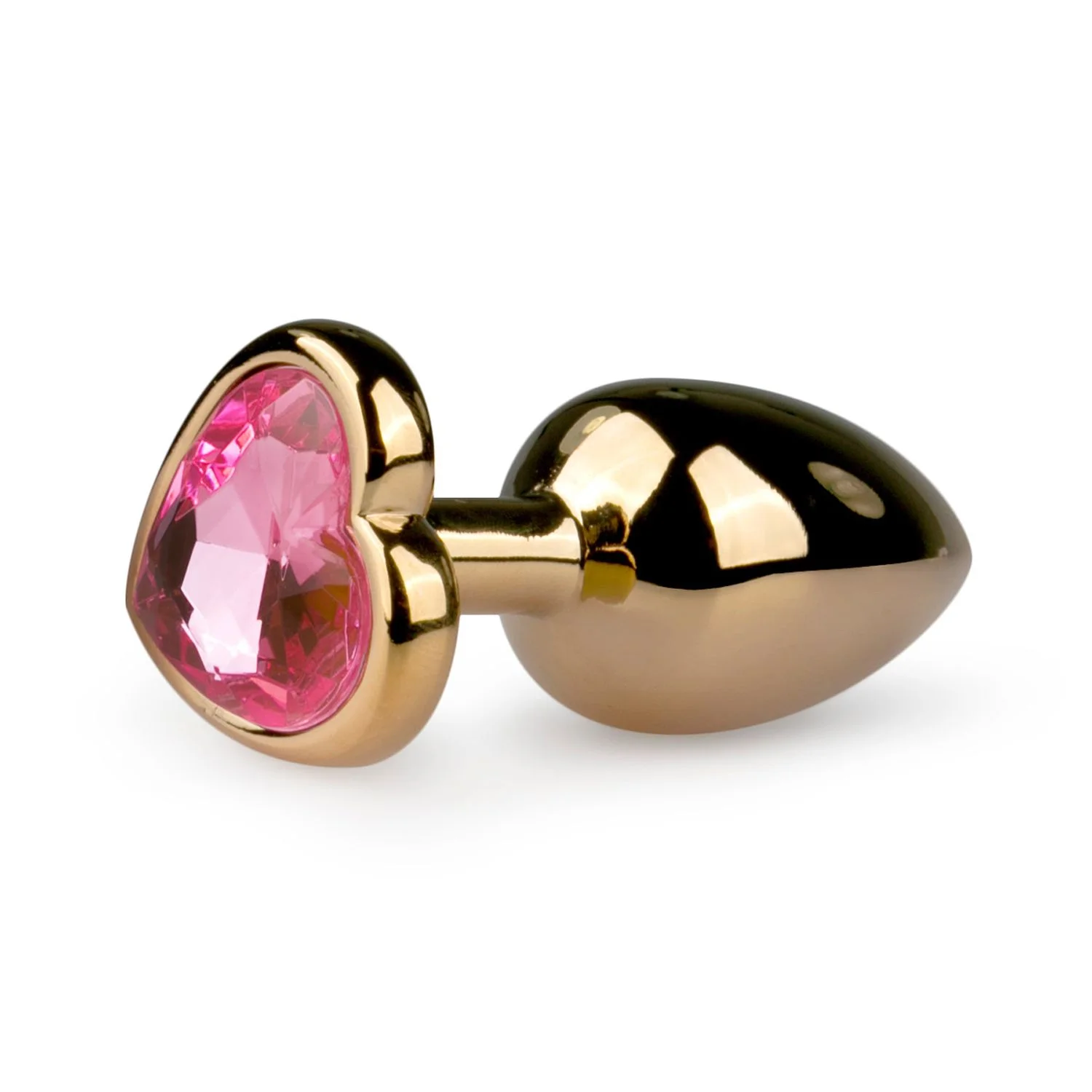 Metalen buttplug met roze hartje Metalen buttplug met roze hartje