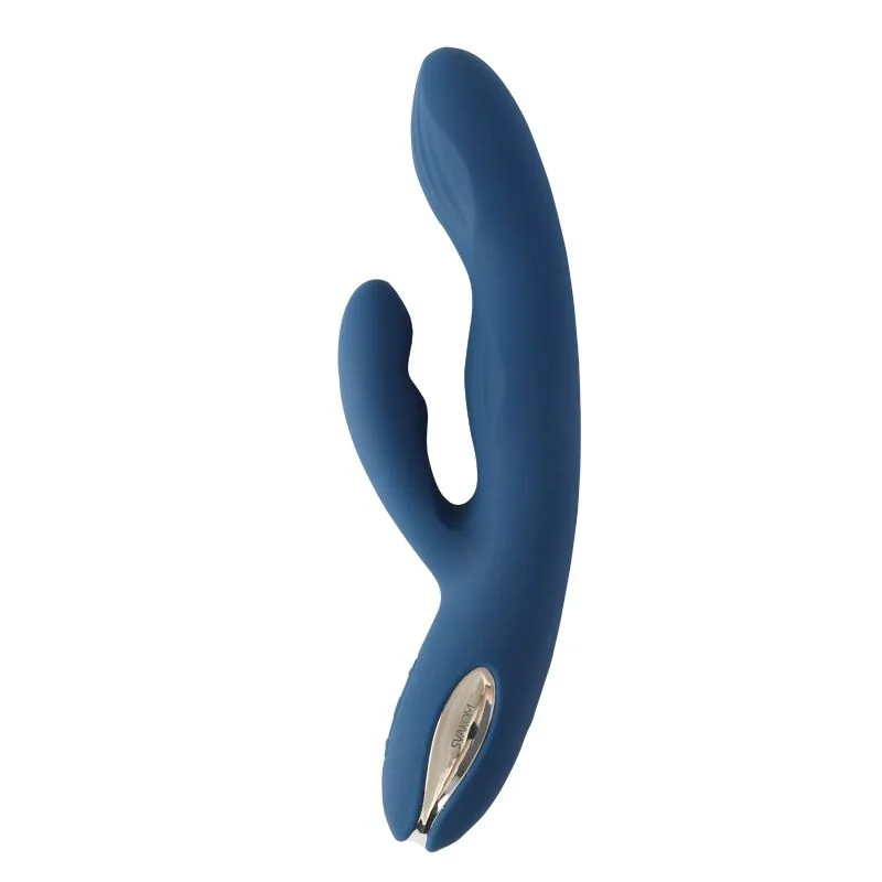 Svakom - Aylin Krachtige Pulserende Vibrator met Twee Koppen - Donkerblauw Svakom - Aylin Krachtige Pulserende Vibrator met Twee Koppen - Donkerblauw