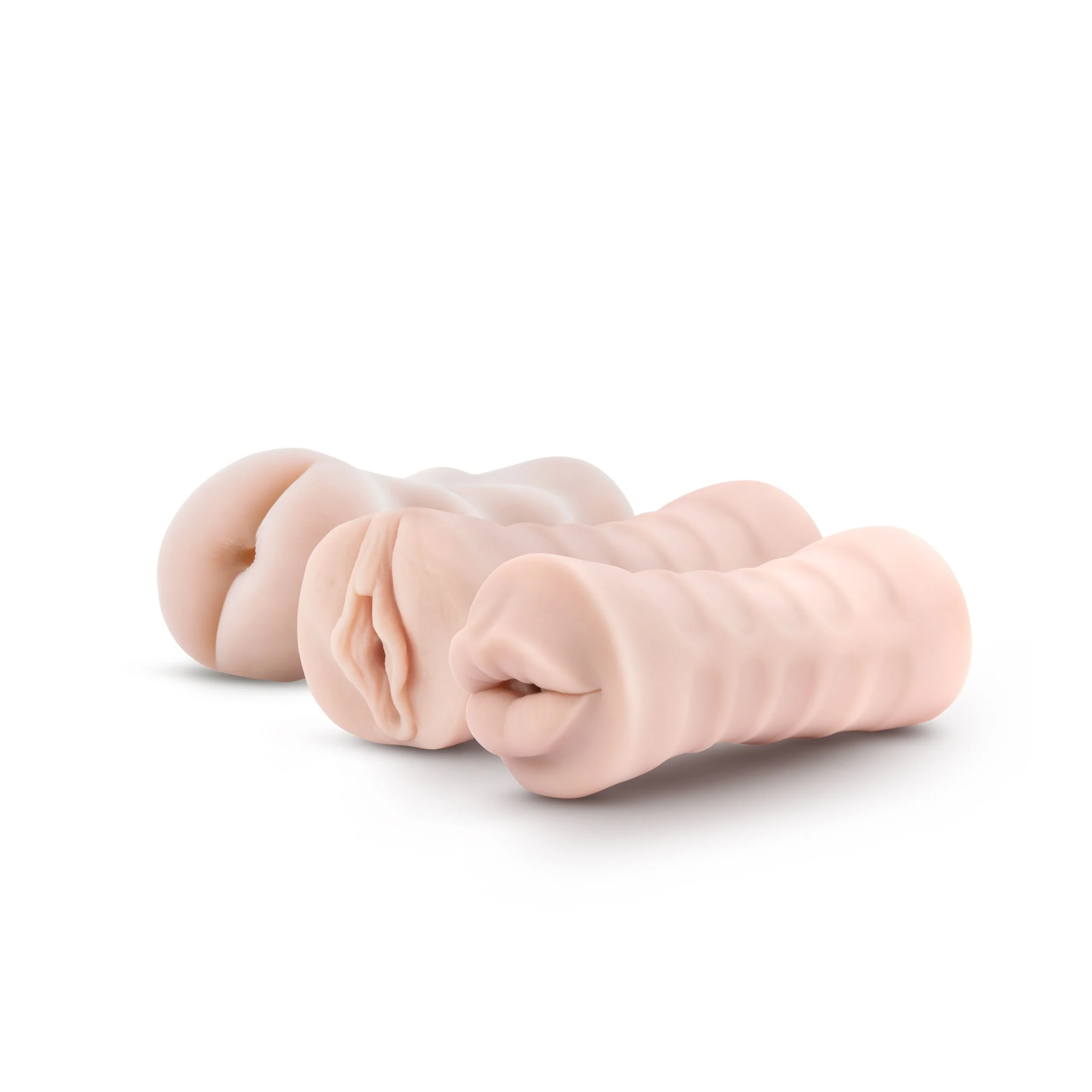 M for Men - Set Van 3 Masturbators Met Bullet Vibrator: Vagina, Anus, Mond M for Men - Set Van 3 Masturbators Met Bullet Vibrator: Vagina, Anus, Mond
