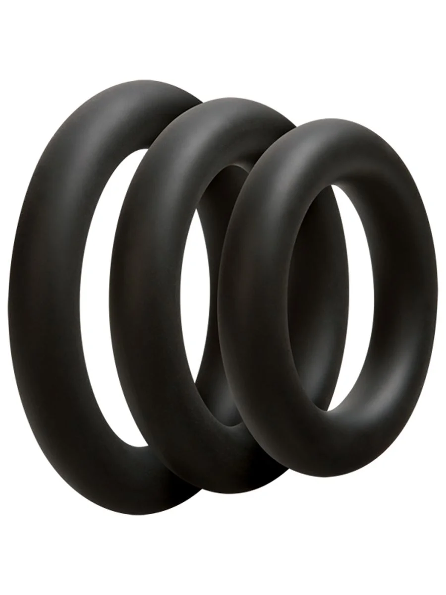 Driedelige cockring set - Dik - Zwart Driedelige cockring set - Dik - Zwart