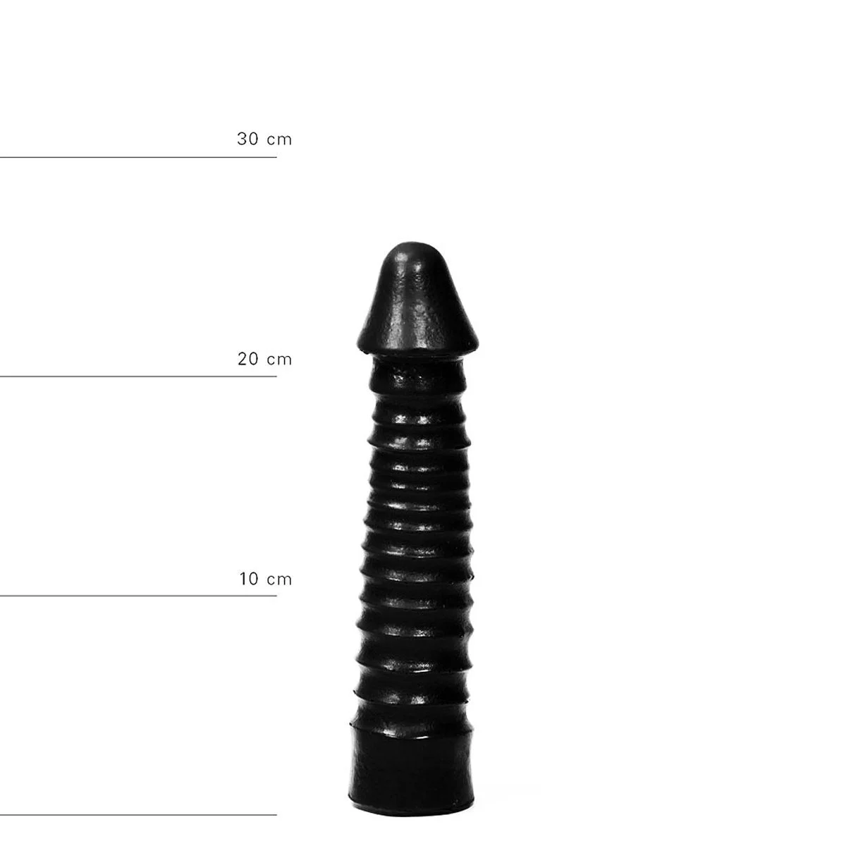 Grote Dildo Met Geribbelde Schacht - Zwart Grote Dildo Met Geribbelde Schacht - Zwart